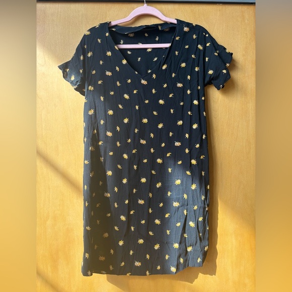 Madewell French Daisy Dress Black Flutter Sleeve Size XS Floral - Picture 1 of 4